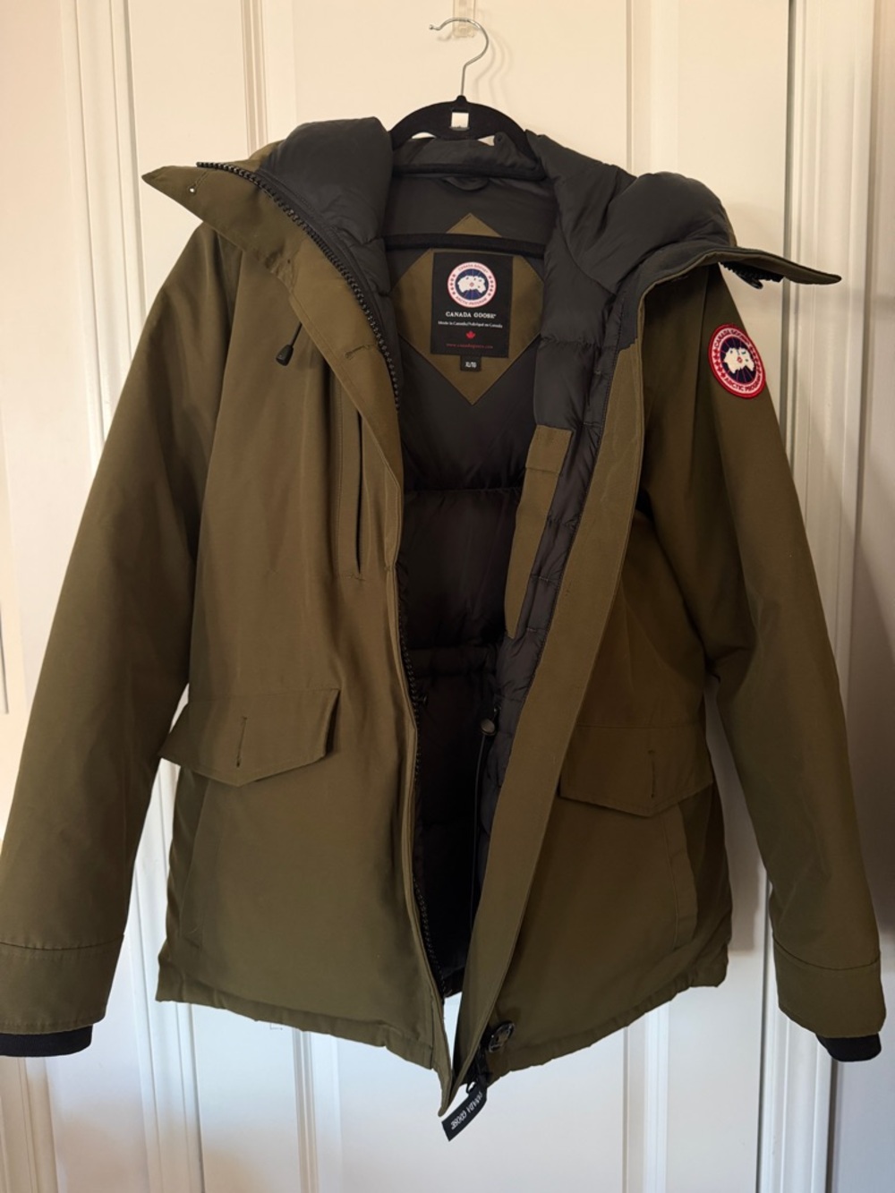 Canada Goose Olive Green and Black Parka Jacket